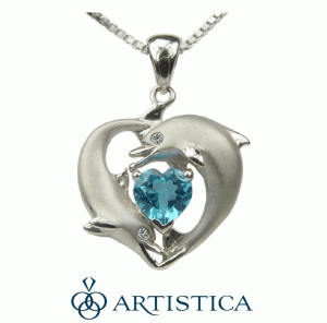 Artistica's Heart to Heart Dolphin Pendant